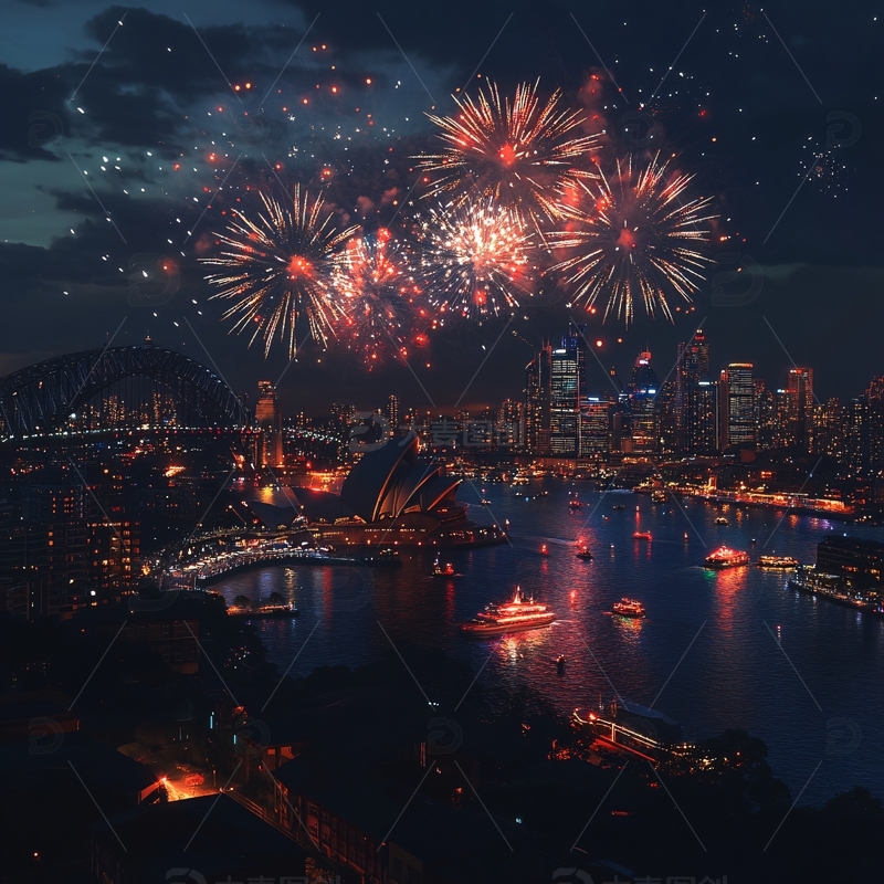 高清大图下载【趣麦麦图】悉尼水彩悉尼