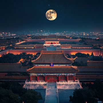 故宫红墙故宫月夜