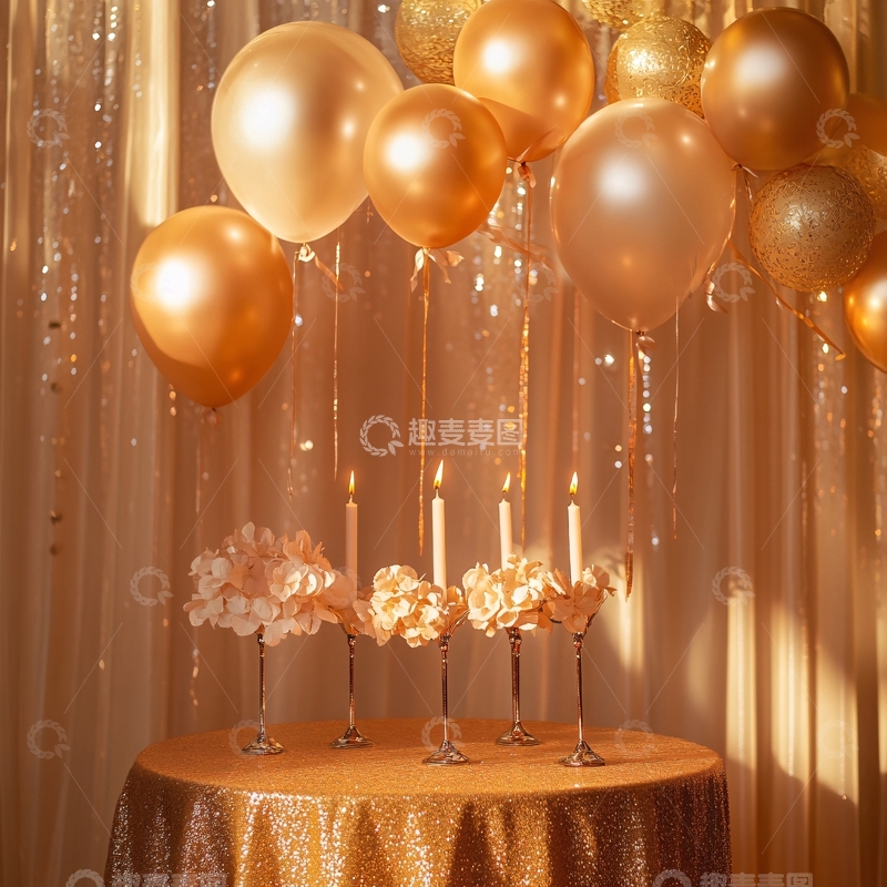 高清大图下载【趣麦麦图】粉金生日宴