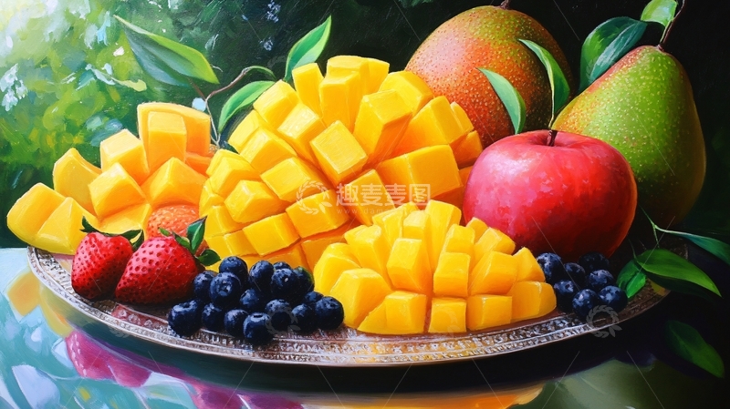 高清大图下载【趣麦麦图】芒果丰收插画1
