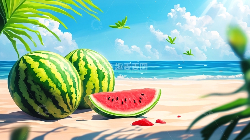 高清大图下载【趣麦麦图】夏日西瓜插画5