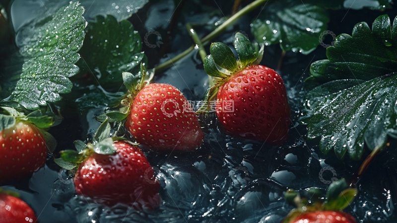 高清大图下载【趣麦麦图】水珠草莓1