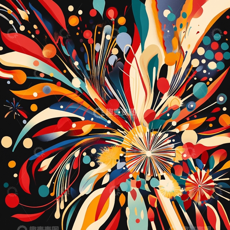 高清大图下载【趣麦麦图】炫彩图案发散背景