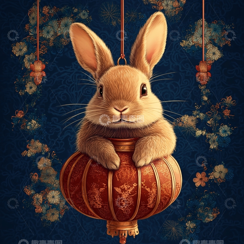 高清大图下载【趣麦麦图】-兔年灯笼