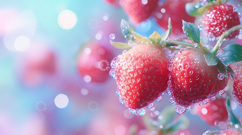 高清大图下载【趣麦麦图】水珠草莓2