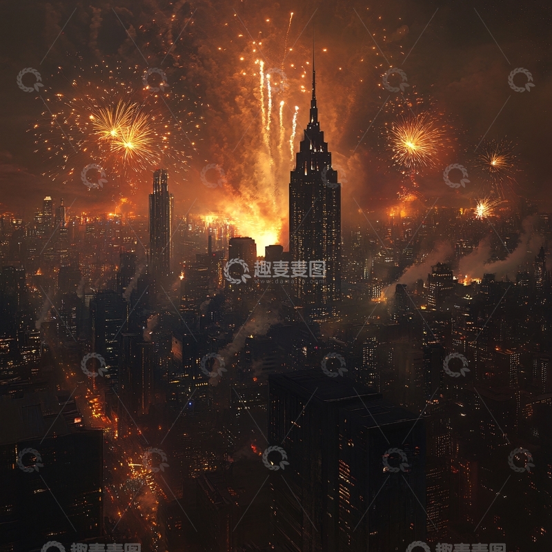 高清大图下载【趣麦麦图】烟花城市1