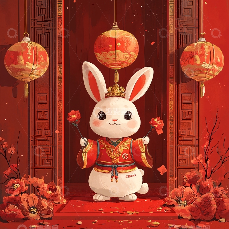 高清大图下载【趣麦麦图】兔年拜年