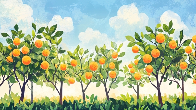 高清大图下载【趣麦麦图】砂糖橘插画设计3