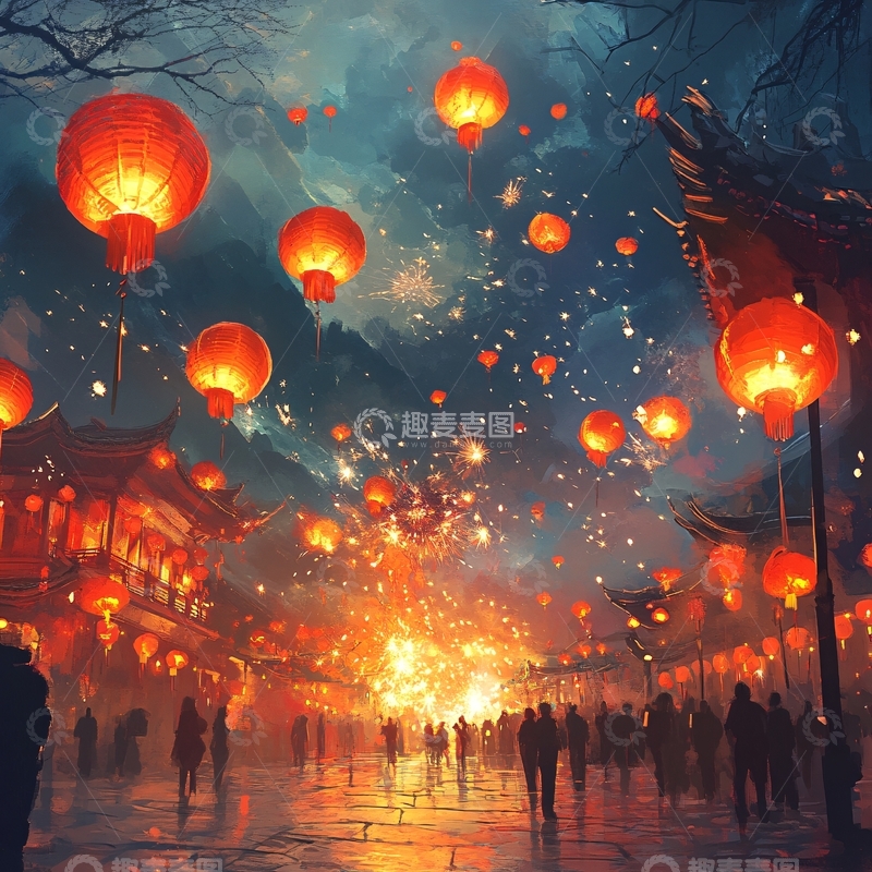 高清大图下载【趣麦麦图】横店插画3