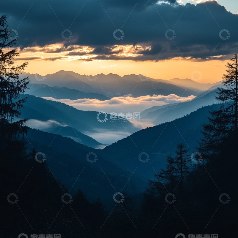 高清大图下载【趣麦麦图】梦色山岭