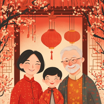 家庭团圆年俗微笑2