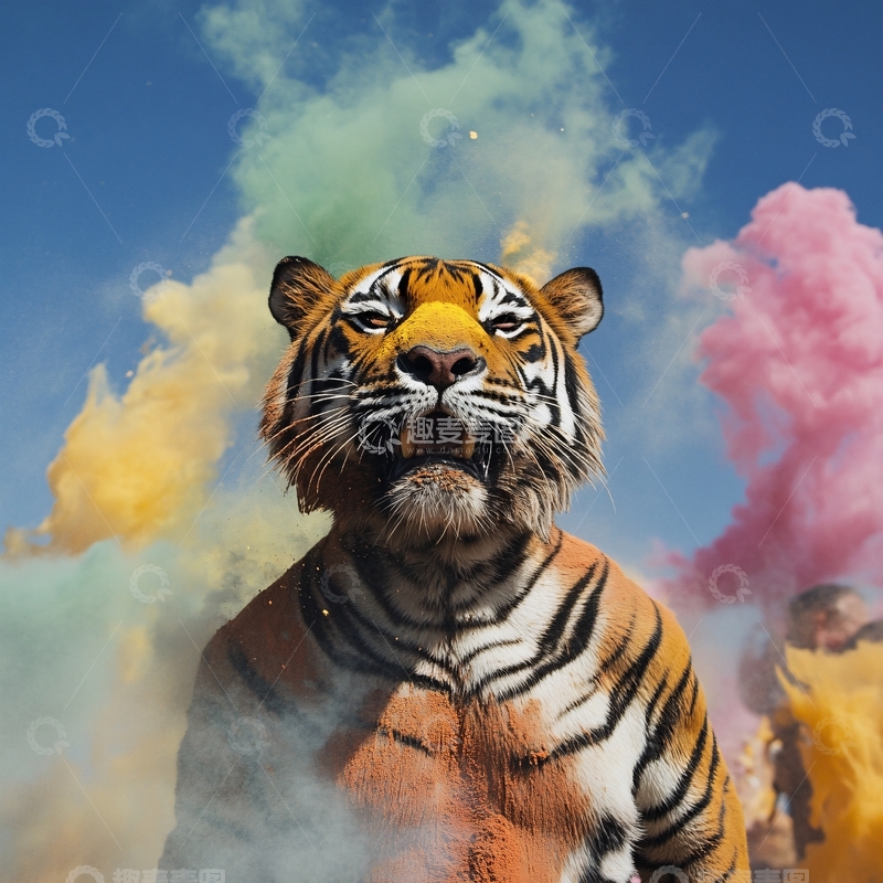 高清大图下载【趣麦麦图】斑斓猛虎