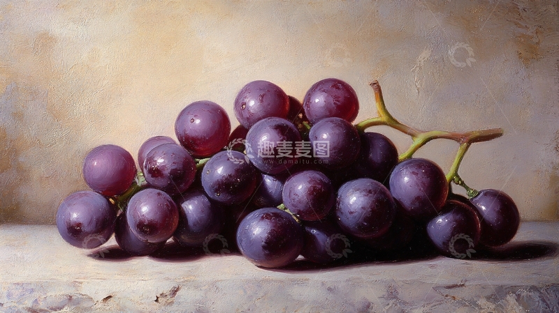 高清大图下载【趣麦麦图】写实葡萄画