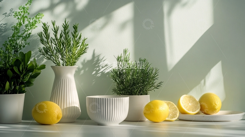 高清大图下载【趣麦麦图】柠檬与新鲜果蔬