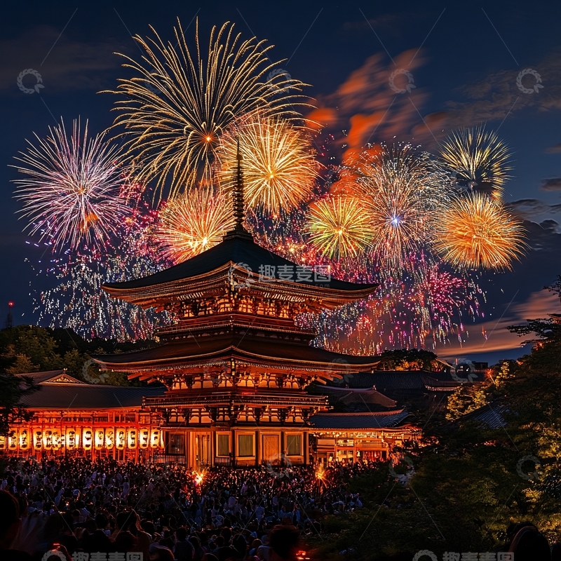 高清大图下载【趣麦麦图】小松焰火节