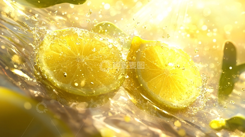 高清大图下载【趣麦麦图】柠檬切片健康饮品1