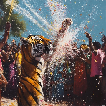 老虎喷水庆典