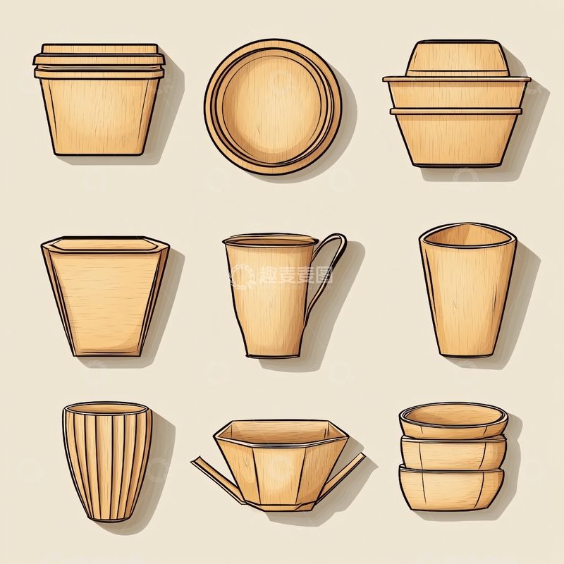 高清大图下载【趣麦麦图】早餐桶设计