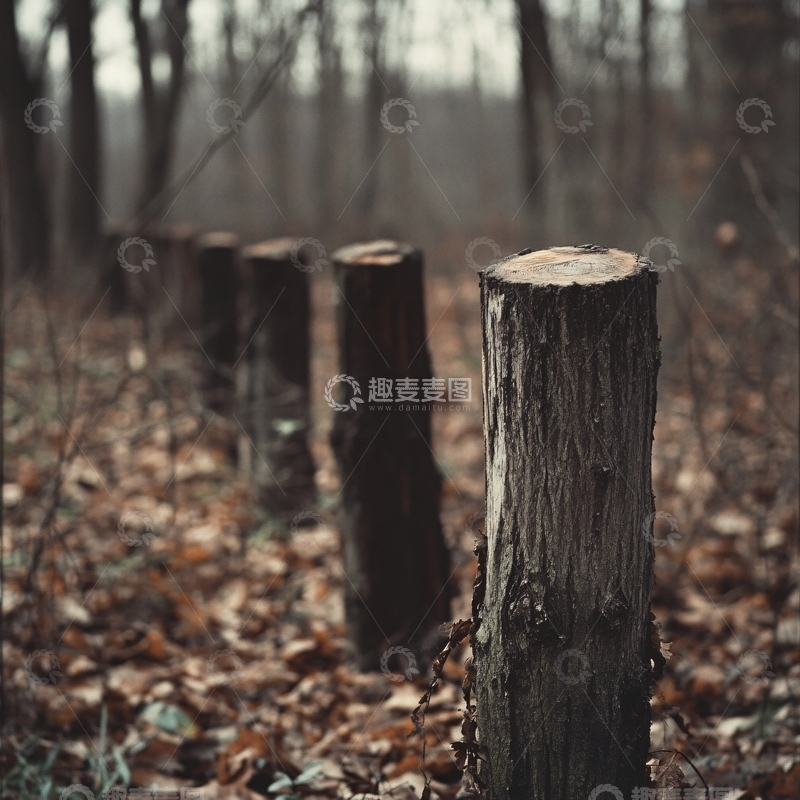 高清大图下载【趣麦麦图】树桩围栏