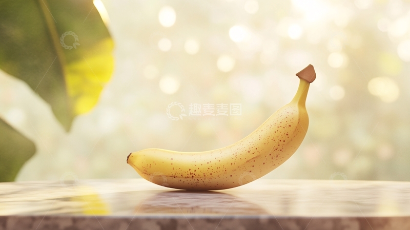 高清大图下载【趣麦麦图】香蕉静置大理石桌