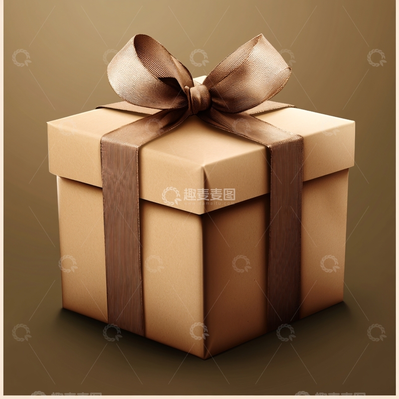 高清大图下载【趣麦麦图】金色礼品包装盒素材