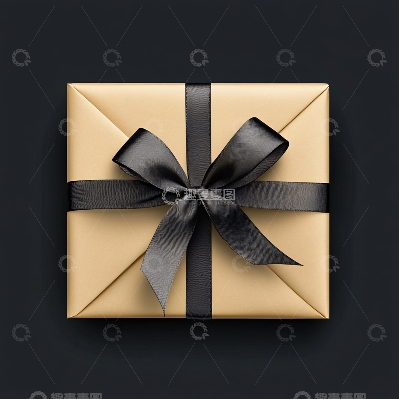 高清大图下载【趣麦麦图】礼品包装黑金礼盒包装