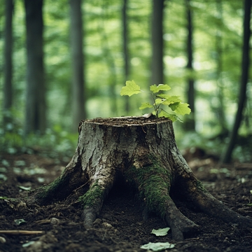 木桩上的绿荫1
