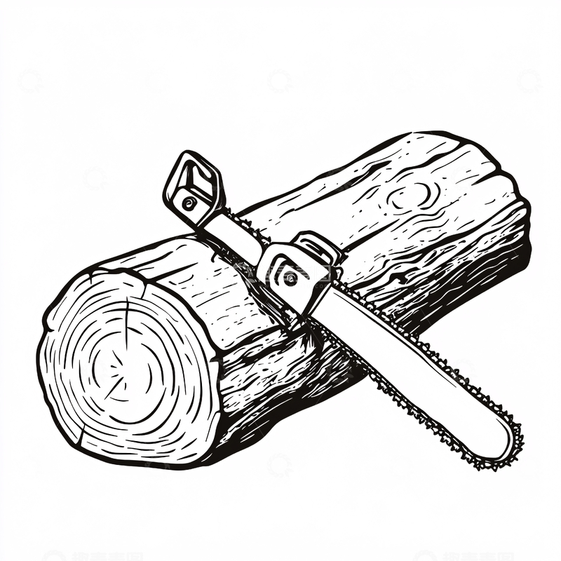 高清大图下载【趣麦麦图】手绘木桩