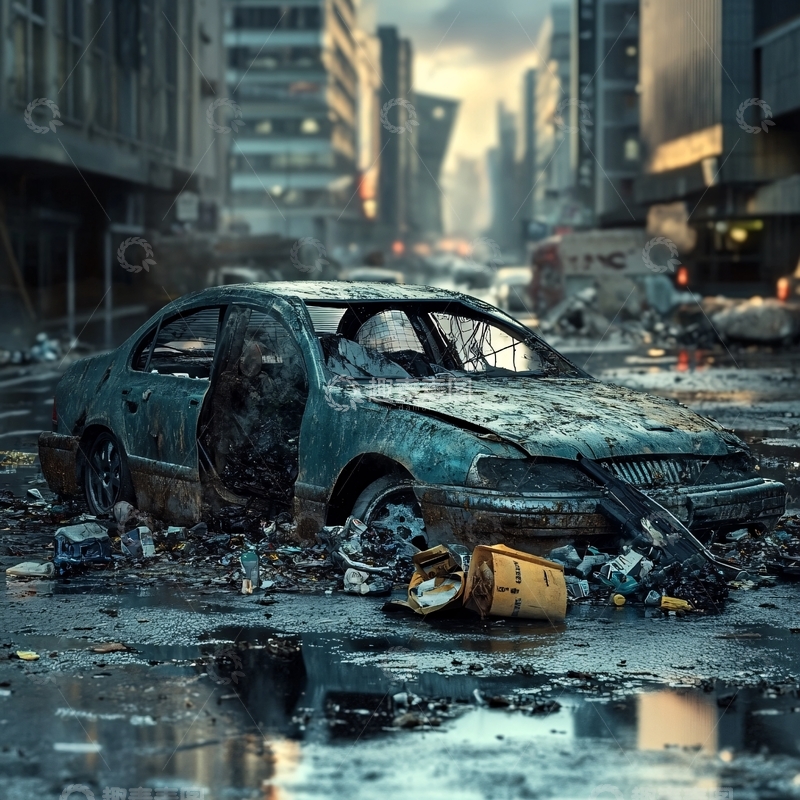 高清大图下载【趣麦麦图】车在垃圾场