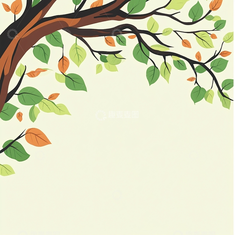 高清大图下载【趣麦麦图】大树枝叶背景1
