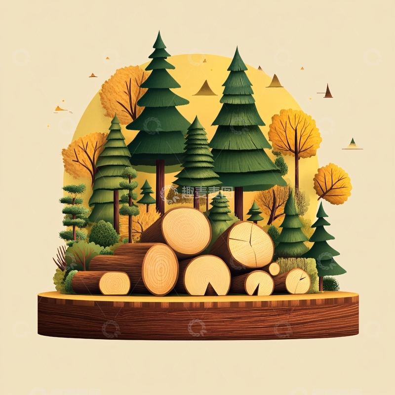 高清大图下载【趣麦麦图】扁平化森林