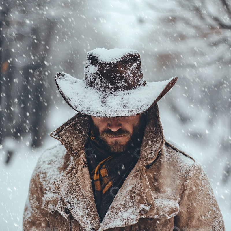 高清大图下载【趣麦麦图】牛仔冬日露营