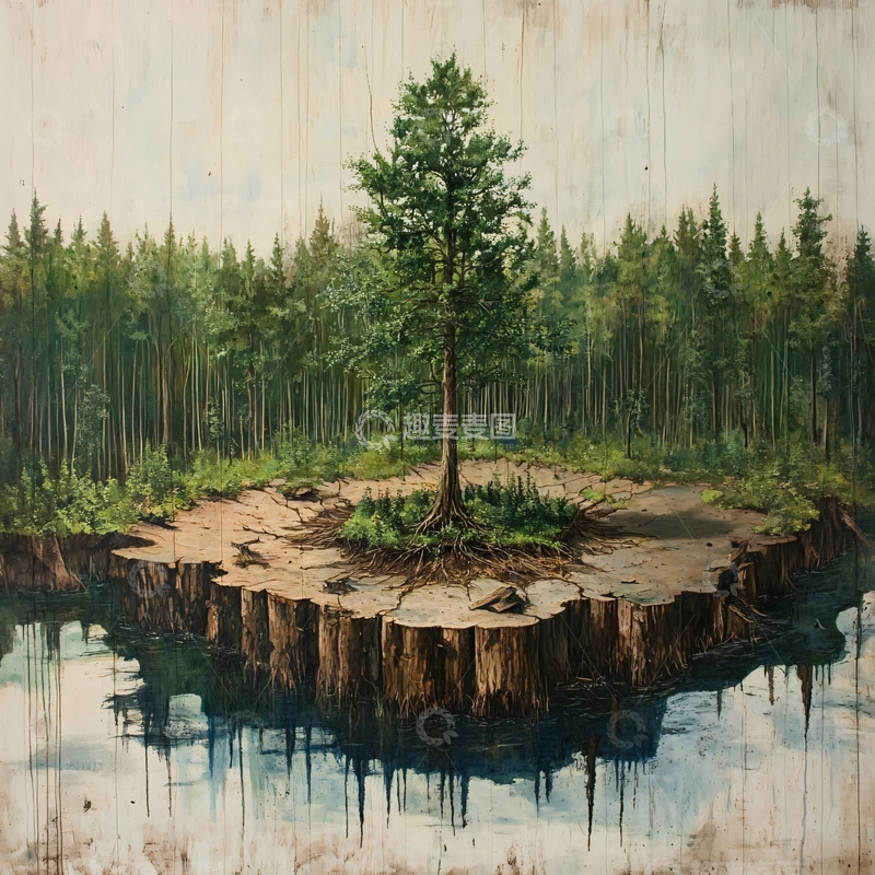 高清大图下载【趣麦麦图】画中有树