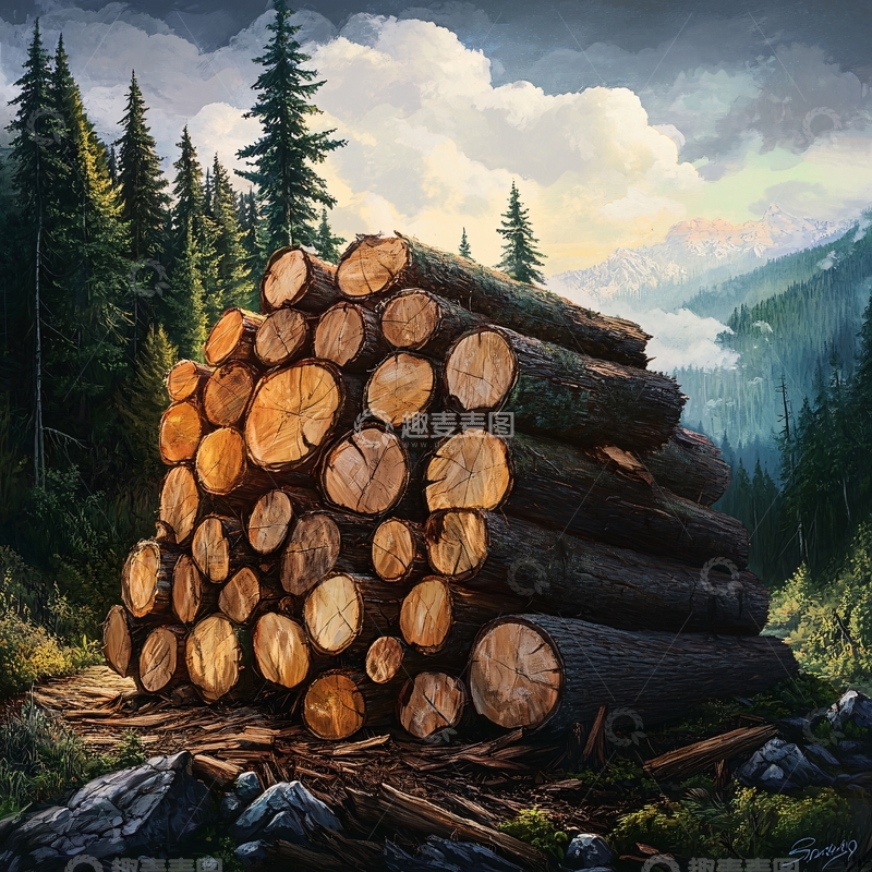 高清大图下载【趣麦麦图】-柴火木柴墙纸素材