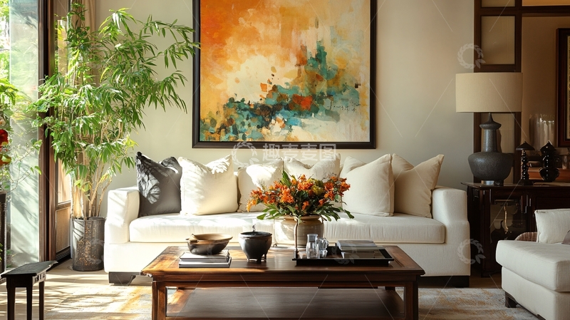 高清大图下载【趣麦麦图】客厅意境画1