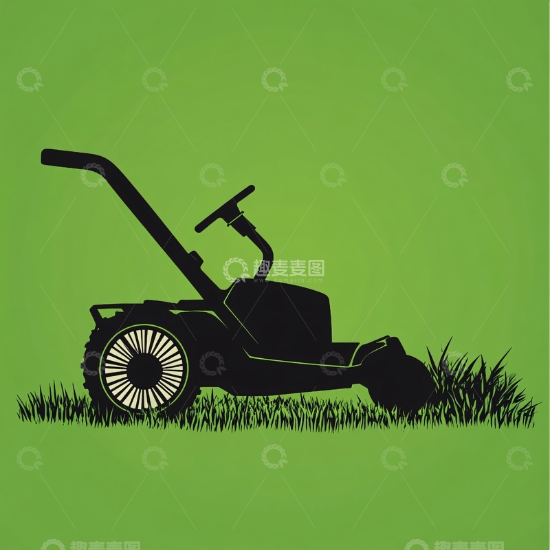 高清大图下载【趣麦麦图】割草插画