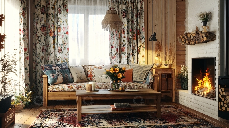 高清大图下载【趣麦麦图】田园风格客厅