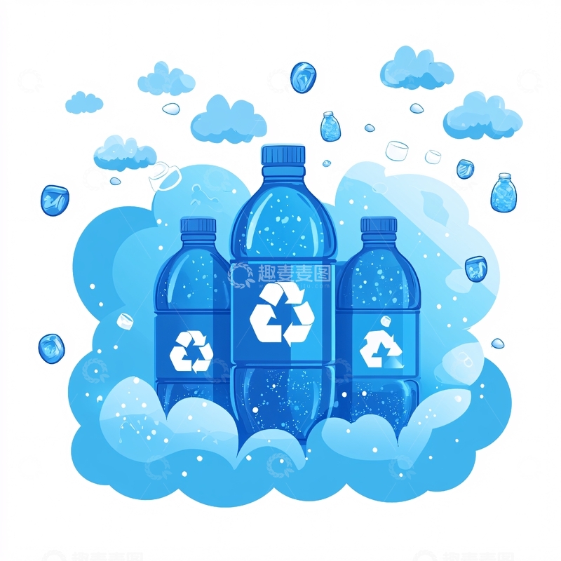 高清大图下载【趣麦麦图】矿泉水插画2
