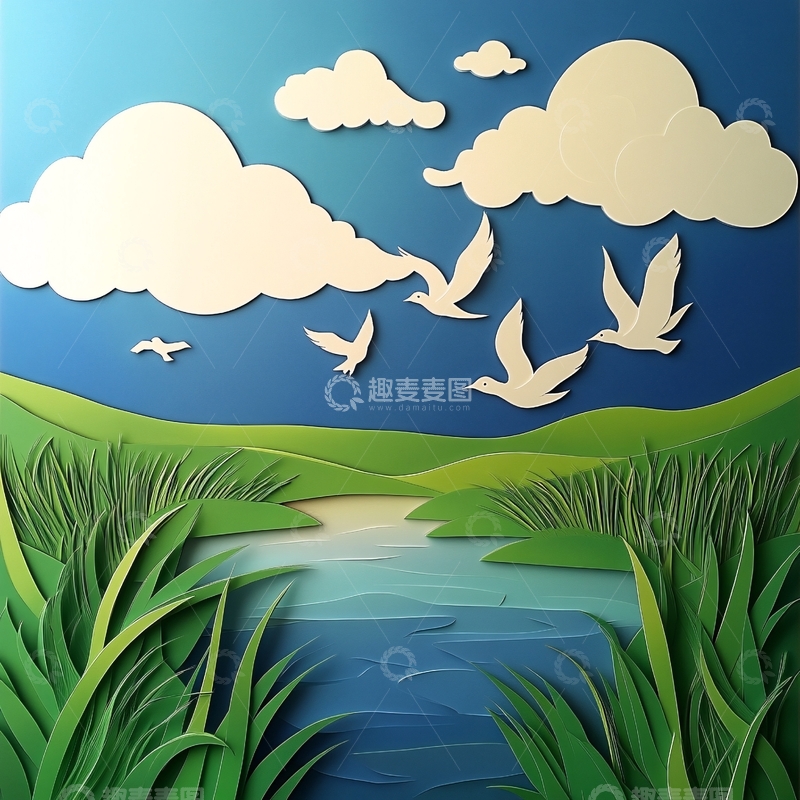 高清大图下载【趣麦麦图】纸艺自然