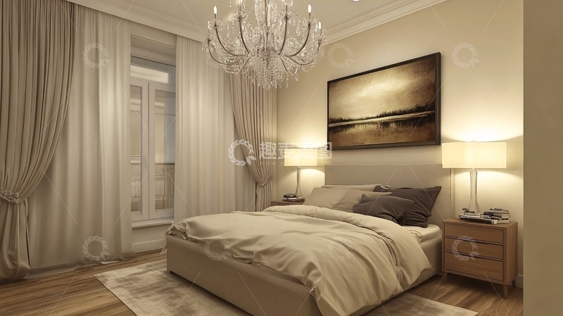 高清大图下载【趣麦麦图】现代主卧效果图1