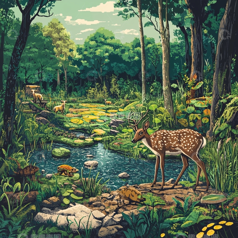 高清大图下载【趣麦麦图】大自然插画包装插画5