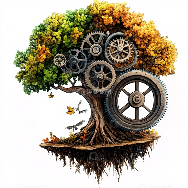 高清大图下载【趣麦麦图】立体抽象树