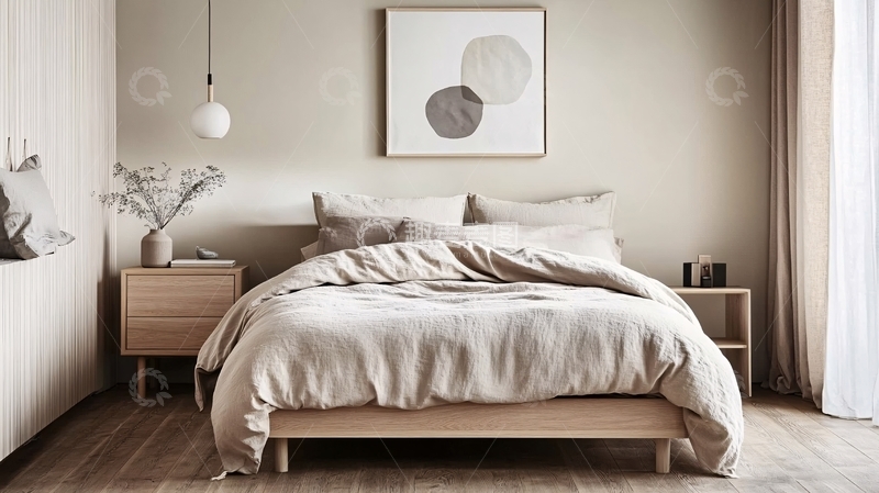 高清大图下载【趣麦麦图】原木风卧室3