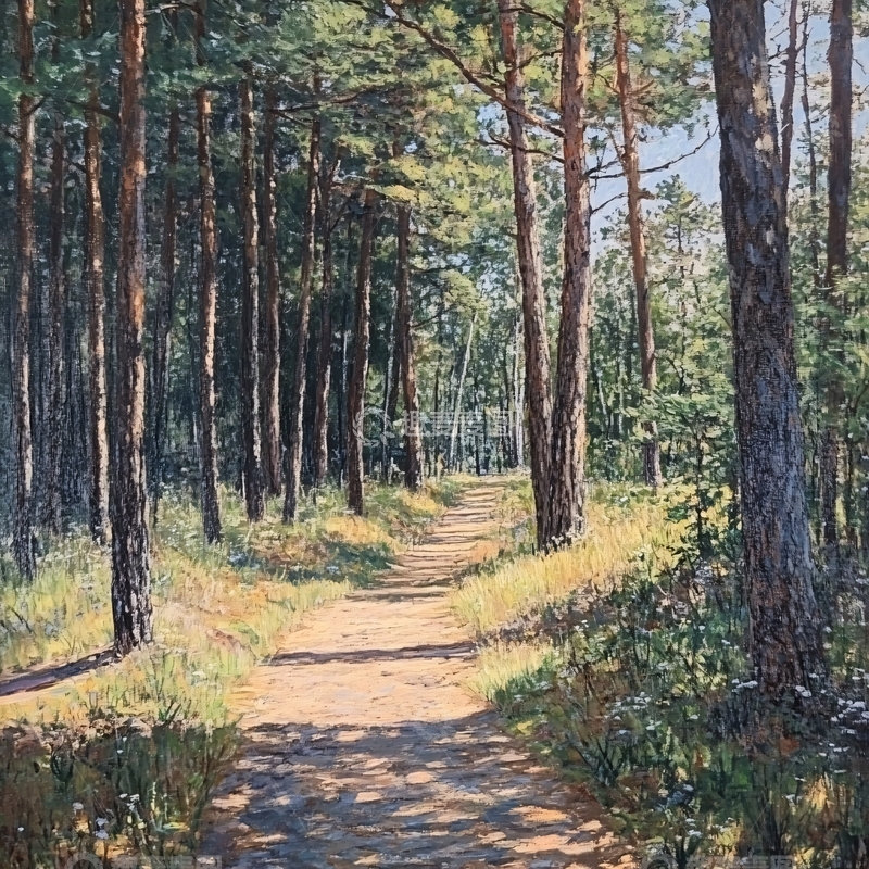 高清大图下载【趣麦麦图】森林油画绘画1