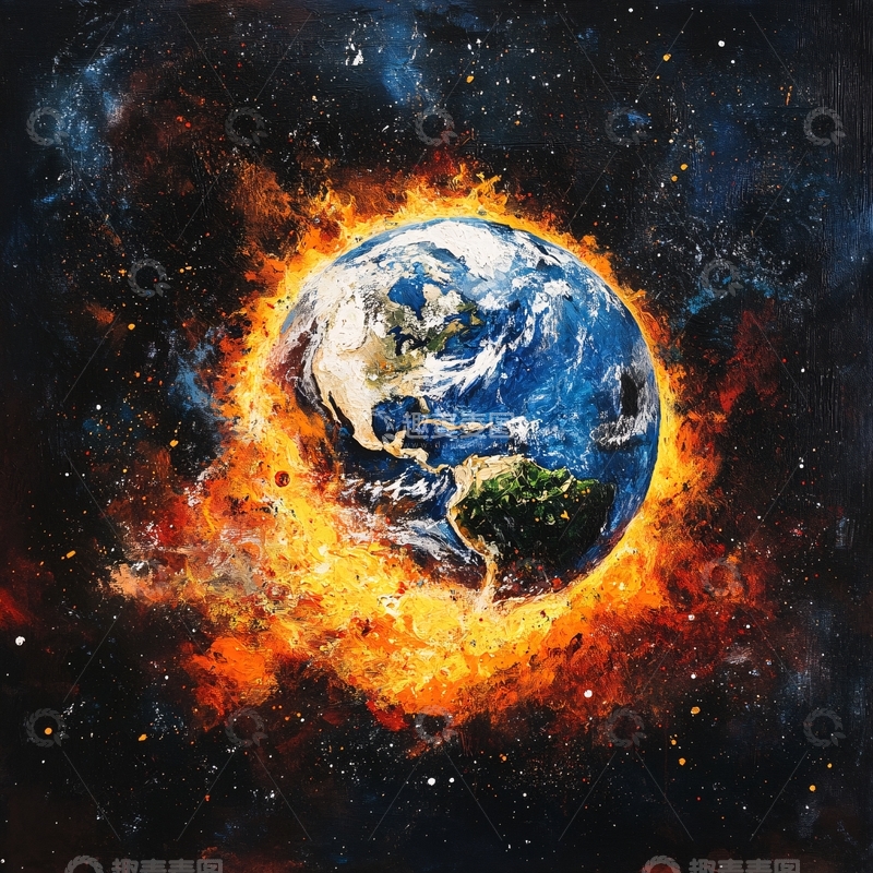 高清大图下载【趣麦麦图】行星地球围绕太阳