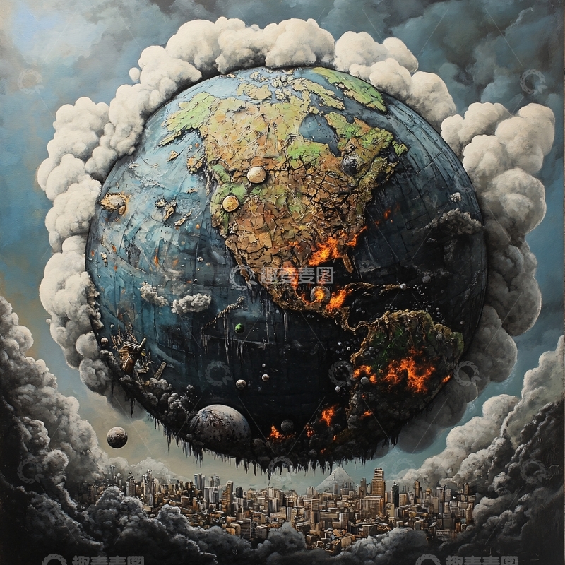 高清大图下载【趣麦麦图】世界末日立体画