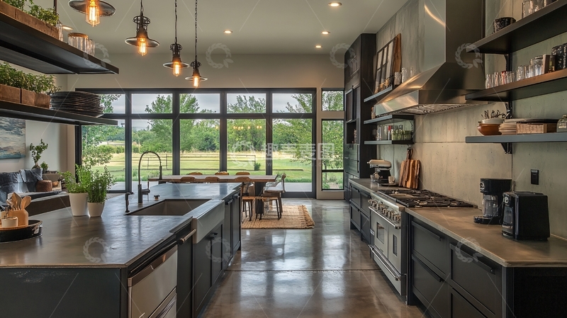 高清大图下载【趣麦麦图】别墅厨房1