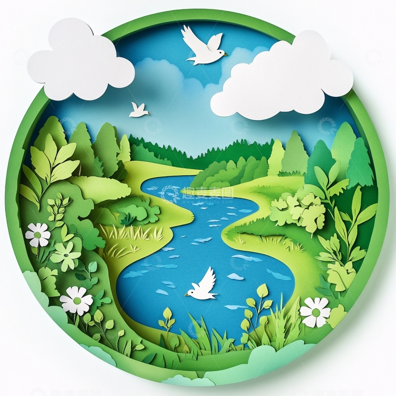 高清大图下载【趣麦麦图】环保河流