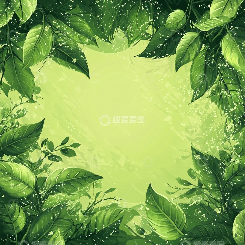 高清大图下载【趣麦麦图】绿叶春天背景1