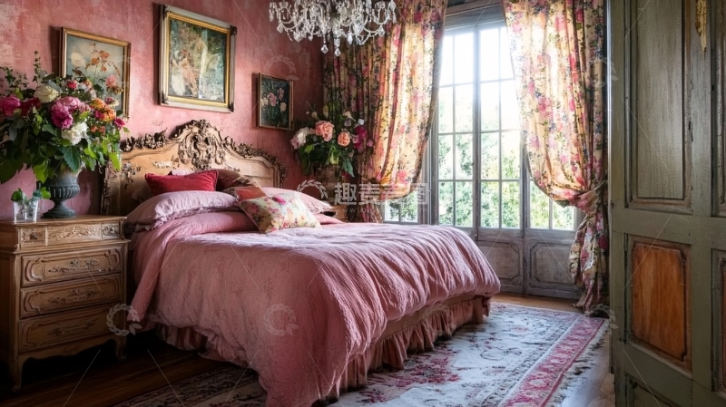 高清大图下载【趣麦麦图】洋花大床2